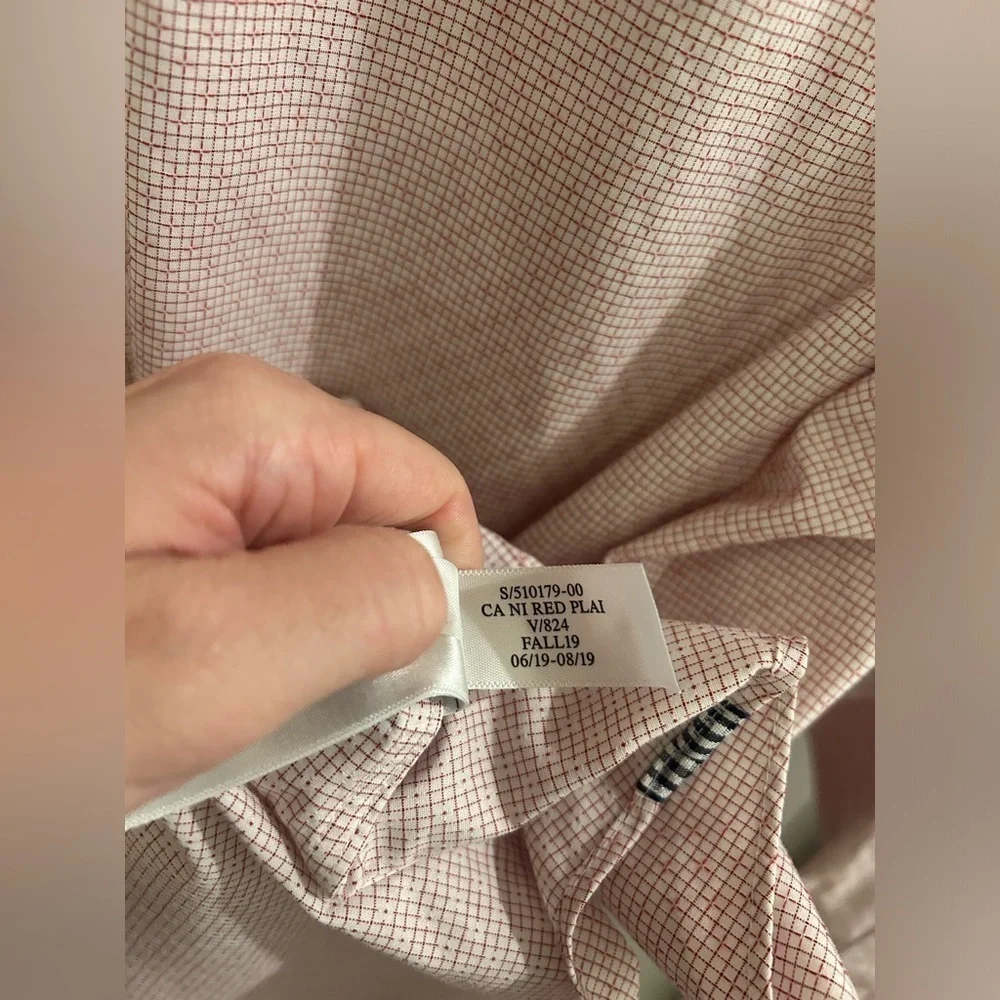 Banana Republic Non-Iron Button Down Shirt Standard Fit Mens Large Pink White